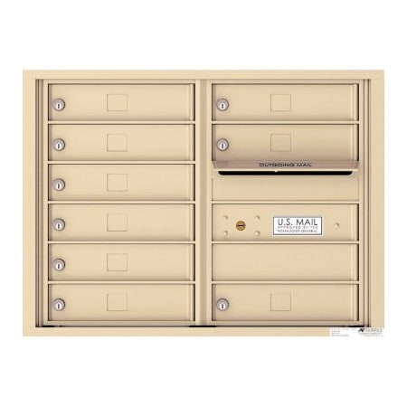 Florence Mfg Co Florence Versatile 4C Mailbox 4C06D-09, 23-1/4"H, 9 Mailboxes, Front Loading, Aluminum, Beige, USPS 4C06D-09SD